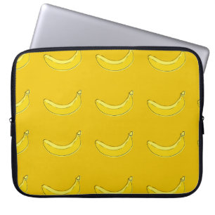 bananen, naadloos patroon met bananen, voedselrugg laptop sleeve