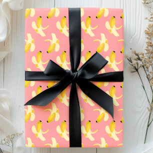 Bananen Op Roze Fruit Patroon Cadeaupapier