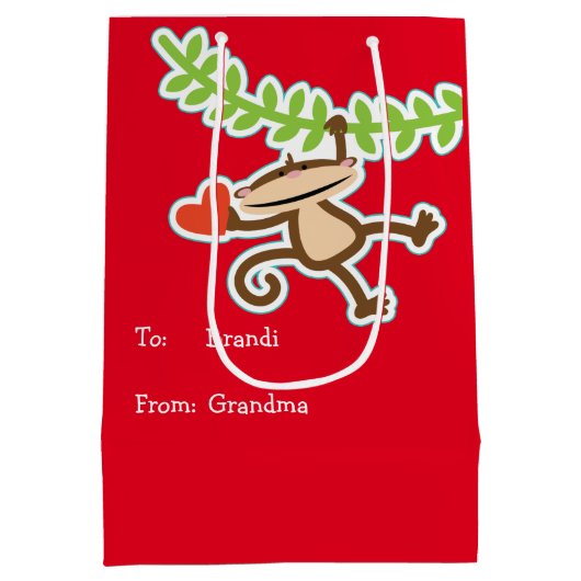 Bananen over je aap Valentijn Medium Cadeauzakje (Achterkant)