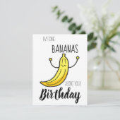 Bananen over je geboortedag kaart (Staand voorkant)