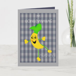 Bananen over u Valentijnse Groeten Feestdagen Kaart