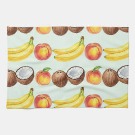 Bananen, perziken en kokosnoten van Natasha Us Theedoek