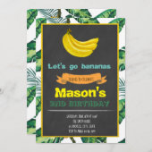 Bananen Verjaardag uitnodiging (Voorkant / Achterkant)