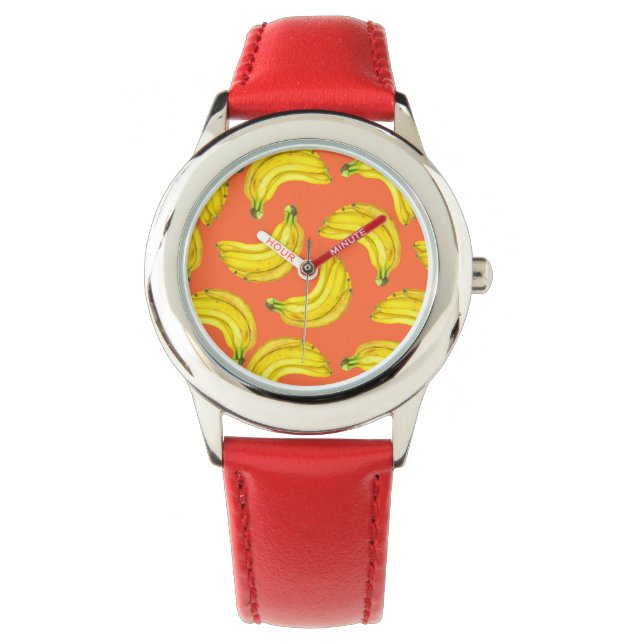 Bananen waterverf horloge (Voorkant)