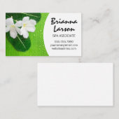 Bananenblad en Witte Bloemen Visitekaartje (Voorkant / Achterkant)