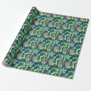 Bananenbladeren abstract, trendy kleuren cadeaupapier