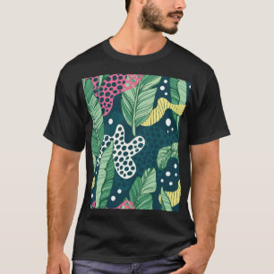 Bananenbladeren abstract, trendy kleuren t-shirt