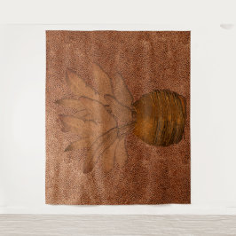 bananenbladeren, koperen tapijten wandkleed