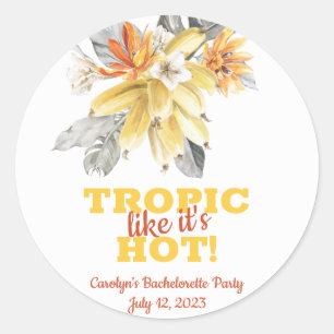 Bananenbladeren Tropic zoals het heet is! Bachelor Ronde Sticker
