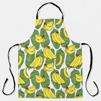 Bananenbladeren: tropisch fruitpatroon schort