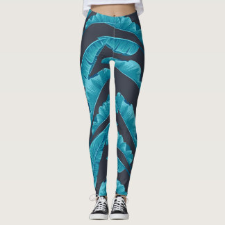 Bananenbladeren:  tropisch patroon. leggings