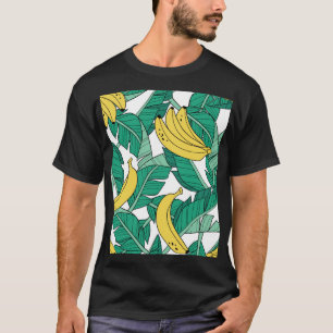Bananenbladeren: wit patroon. t-shirt