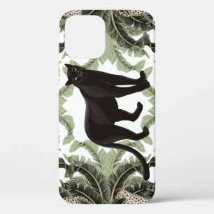 Bananenboom Cheetah Tropisch patroon iPhone 12 Hoesje