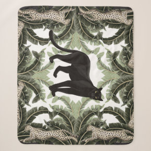 Bananenboom Cheetah Tropisch patroon Sherpa Deken