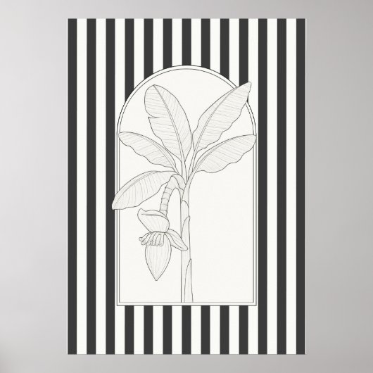 Bananenboom Elegante Bloem Botanisch Poster (Voorkant)