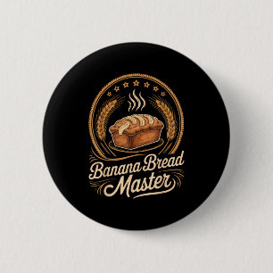 Bananenbrood Meester Bakker Chef Humor Herfst Bakk Ronde Button 5,7 Cm