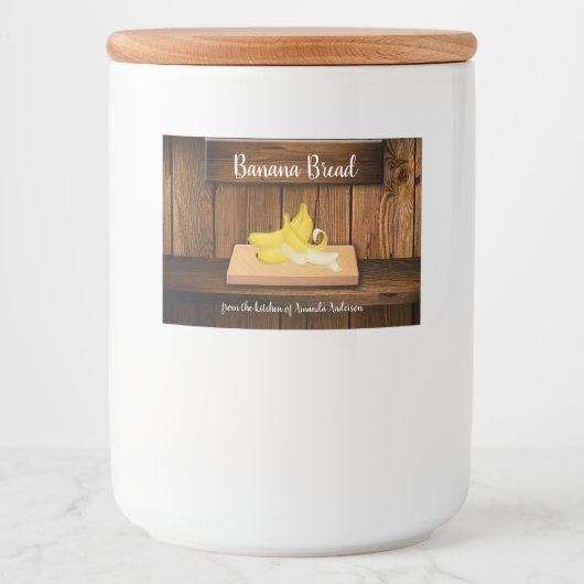 Bananenbrood productetiket 3"x2" voedselcontainer etiket (Voorkant)
