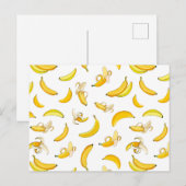 Bananenpatroon 4 feestdagenkaart (Voorkant / Achterkant)