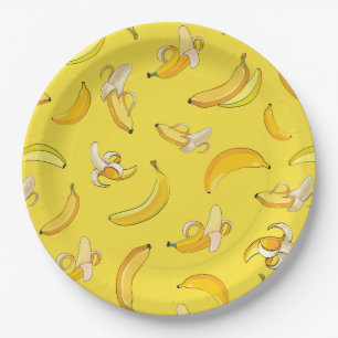 Bananenpatroon 4 papieren bordje