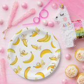 Bananenpatroon 4 papieren bordje (Feest)
