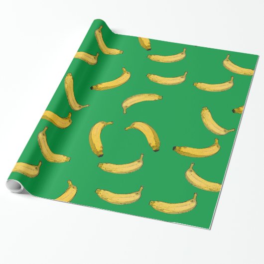 bananenpatroon cadeaupapier (Uitgerold)