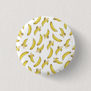 Bananenpatroon Gedrukte Button