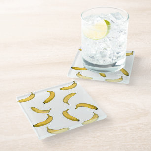 Bananenpatroon Glazen Onderzetter