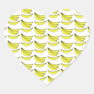 Bananenpatroon. Hart Sticker