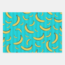 Bananenpatroon Inpakpapier Vlakke Vellen