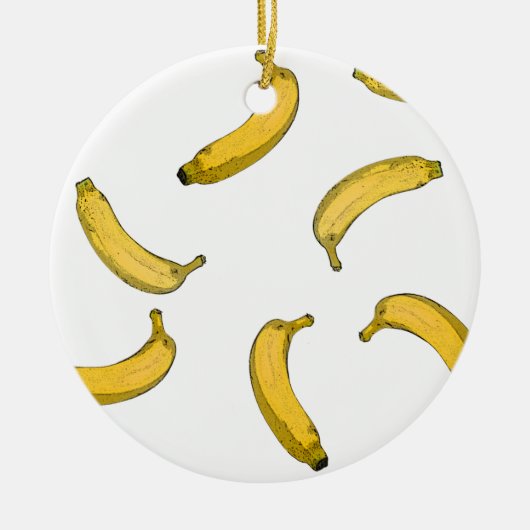 Bananenpatroonversie Keramisch Ornament (Voorkant)