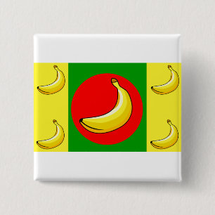 Bananenrepubliek Vlag Vierkante Button 5,1 Cm
