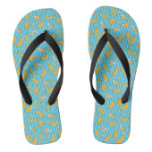 Bananenstreep Vectorpatroon | Turquoise Blauw Teenslippers (Voetbed)