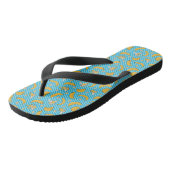 Bananenstreep Vectorpatroon | Turquoise Blauw Teenslippers (Schuin)