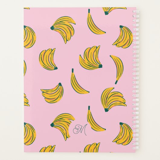 Bananes cool en rose avec monogramme (Dos)