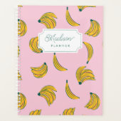 Bananes cool en rose avec monogramme (Devant)