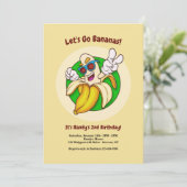 Bananes personnage Invitation à la fête d'annivers (Debout devant)