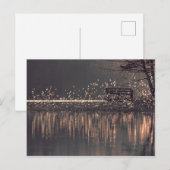 Banc au bord du lac dans la carte postale de lumiè (Devant / Derrière)