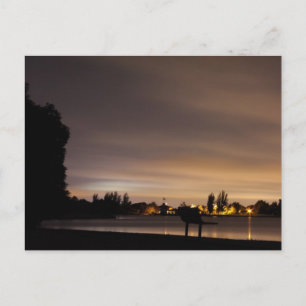 Banc de parc à la nuit 1 Carte postale