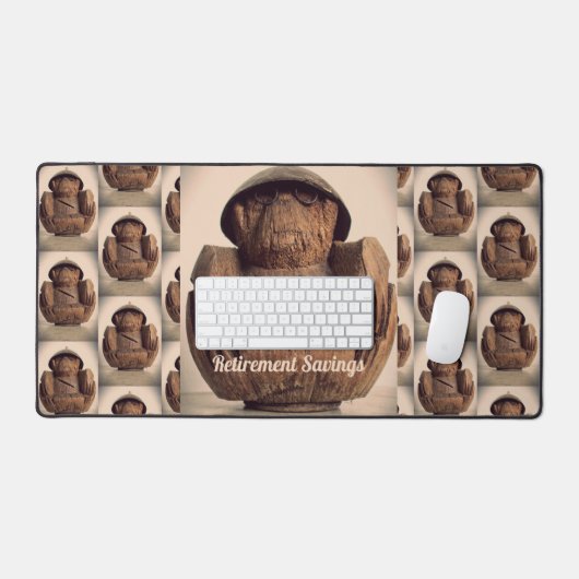 Banc de singe de coco sculpté rétro Kitschy (Clavier et souris)