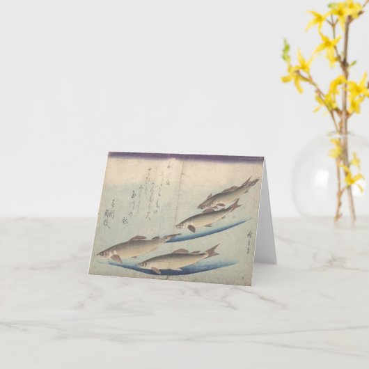 Banc des poissons : Ayu - carte pour notes (Fleur jaune)