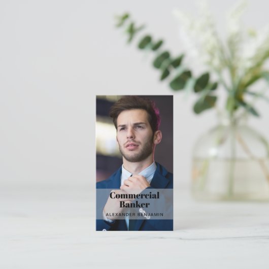 Bancaire commercial Photo QR Code Carte de visite (Debout devant)