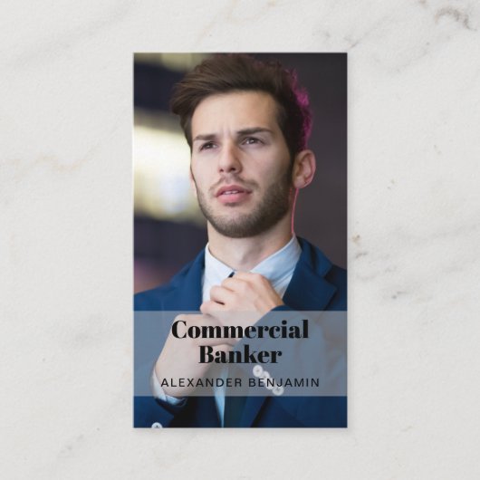 Bancaire commercial Photo QR Code Carte de visite (Devant)