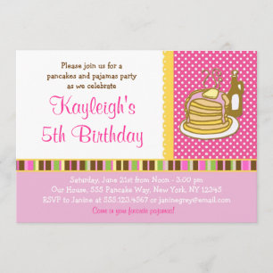 Bancakes en Pajama Girl Birthday-uitnodigingen Kaart