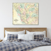 Bancroft's nieuwe kaart van centraal Californië Canvas Afdruk (Insitu (Slaapkamer))