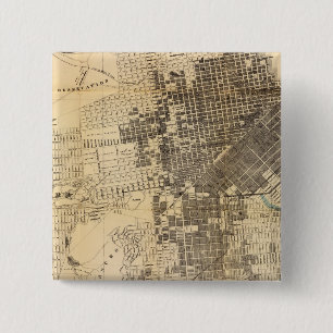 Bancroft's officiële Gids Kaart van San Francisco Vierkante Button 5,1 Cm