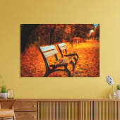 Bancs de jardin dans l'automne Toile imprimée (Insitu(Salon))