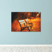 Bancs de jardin dans l'automne Toile imprimée (Insitu (Plancher de Bois))