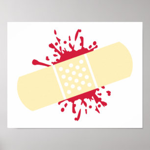 Band-aid bloed poster
