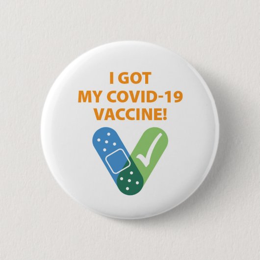 Band Aid Check I's Vaccine Button (Voorkant)
