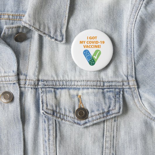 Band Aid Check I's Vaccine Button (In situ)